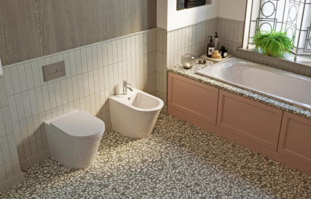 Комплект 4 в 1 Lavinia Boho Biore 77060239, приставной унитаз, сиденье микролифт, бачок скрытого монтажа, крепление, клавиша смыва