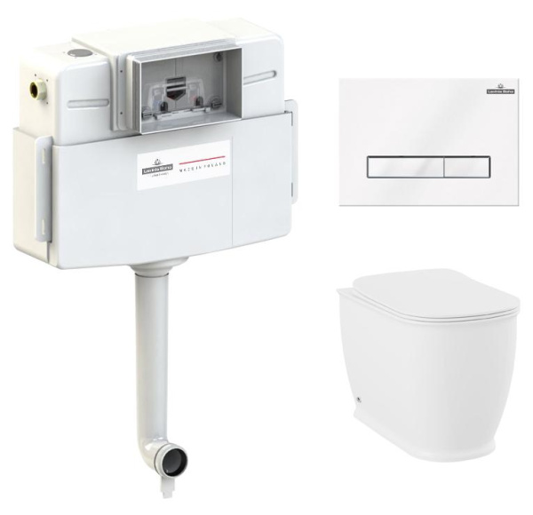 Комплект 4 в 1 Lavinia Boho Bell Pro 77060213, приставной унитаз, сиденье микролифт, бачок скрытого монтажа, крепление, клавиша смыва