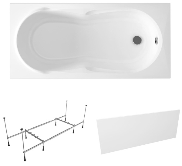 Комплект 3 в 1 Lavinia Boho Easter Pro S2-37060050, акриловая ванна 150x70 см, усиленный металлический каркас с монтажным набором, лицевой экран Комплект 3 в 1 Lavinia Boho Easter Pro S2-37060050, акриловая ванна 150x70 см, усиленный металлический каркас с монтажным набором, лицевой экран