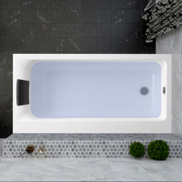 Комплект 3 в 1 Lavinia Boho Catani S1-371216PL, акриловая ванна 160x80 см (левый разворот), усиленный металлический каркас с монтажным набором, мягкий силиконовый подголовник