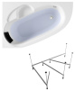 Комплект 3 в 1 Lavinia Boho Bell Pro S1-370214PL, акриловая ванна 140x95 см (левый разворот), усиленный металлический каркас, мягкий подголовник