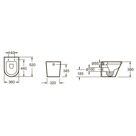 Приставной унитаз с сиденьем микролифт Lavinia Boho Biore 33040040