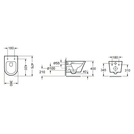Подвесной унитаз с сиденьем микролифт Lavinia Boho Biore Compacto Rimless 330402CR