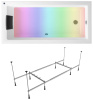 Комплект 4 в 1 Lavinia Boho Element S3-3709008P, акриловая ванна 170x80 см, усиленный металлический каркас с монтажным набором, мягкий силиконовый подголовник, хромотерапия