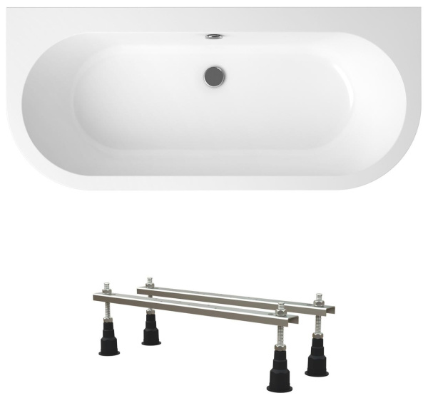 Комплект 2 в 1 Lavinia Boho Art S1-37080075, акриловая ванна 170x75 см, усиленные металлические ножки с монтажным набором