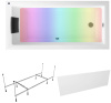 Комплект 5 в 1 Lavinia Boho Element S4-3709008P, акриловая ванна 170x80 см, усиленный металлический каркас с монтажным набором, мягкий силиконовый подголовник, лицевой экран, хромотерапия
