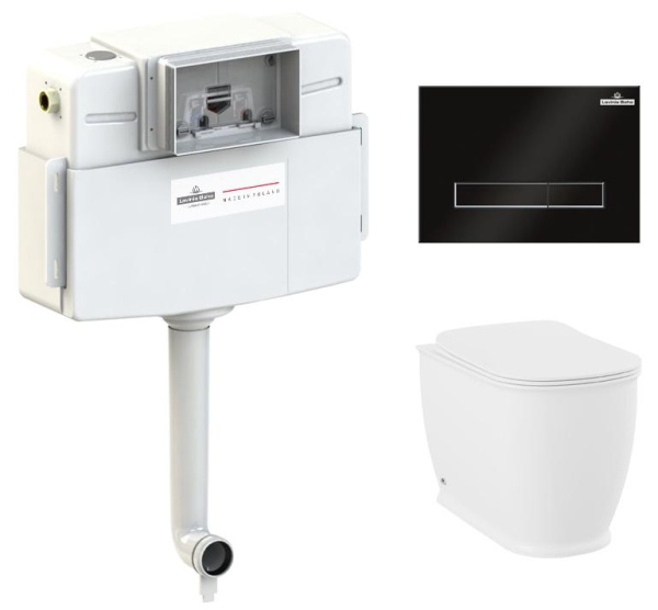 Комплект 4 в 1 Lavinia Boho Bell Pro 77060214, приставной унитаз, сиденье микролифт, бачок скрытого монтажа, крепление, клавиша смыва