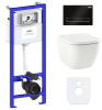 Комплект 6 в 1 Lavinia Boho One Compacto 77040064, премиум с пластиковой черной клавишей, инсталляцией и унитазом
